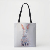 Pastel Low-Poly Bunny Tasche (Vorderseite)
