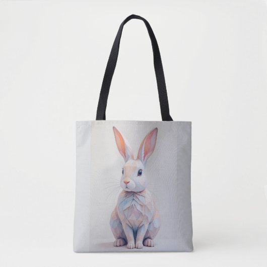 Pastel Low-Poly Bunny Tasche (Vorderseite)