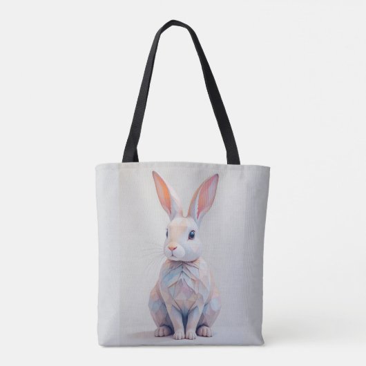 Pastel Low-Poly Bunny Tasche (Rückseite)
