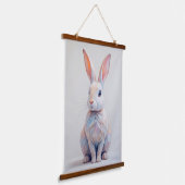 Pastel Low-Poly Bunny Wandteppich Mit Holzrahmen (Gewinkelt)