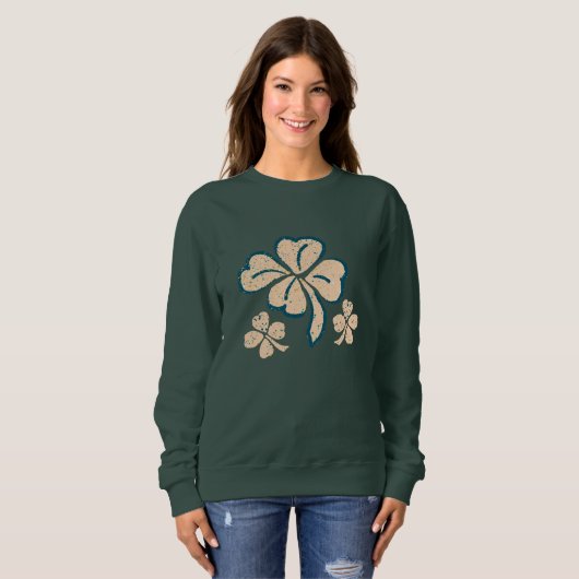 Pastel Lucky Kleeblatt Clover St Patrick`s Day Sweatshirt (Vorne ganz)