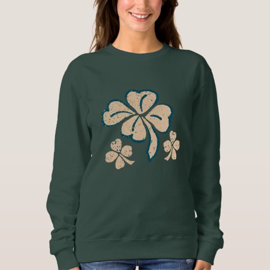 Pastel Lucky Kleeblatt Clover St Patrick`s Day Sweatshirt (Vorderseite)