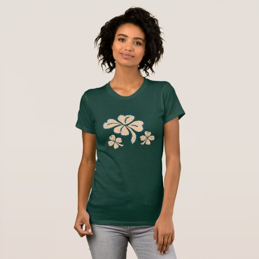 Pastel Lucky Kleeblatt Clover St. Patrick`s Day T- T-Shirt (Vorne ganz)