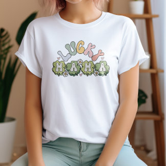 Pastel LUCKY MAMA Clover St Patricks Day T-Shirt