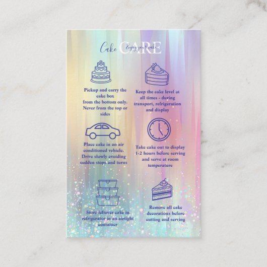 Pastel Luxe Gradient Cake Care  Visitenkarte (Vorderseite)