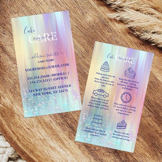 Pastel Luxe Gradient Tortenpflege  Visitenkarte