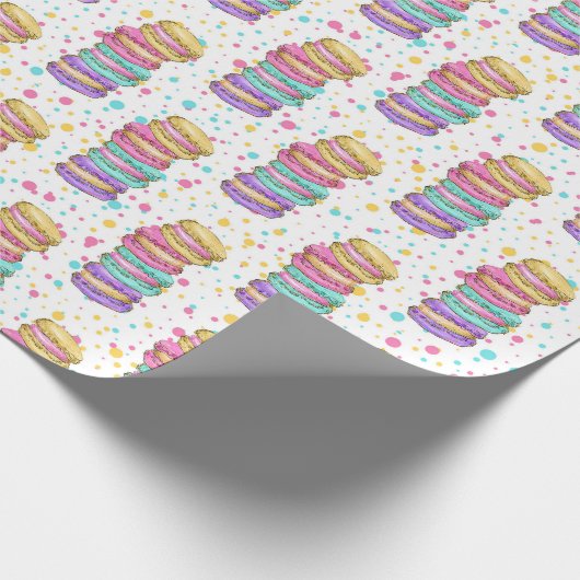 Pastel Macaron Birthday Geschenkpapier (Ecke)