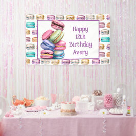 Pastel Macaron Cookie Geburtstagsparty Banner