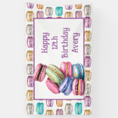 Pastel Macaron Cookie Geburtstagsparty Banner (Vertikal)