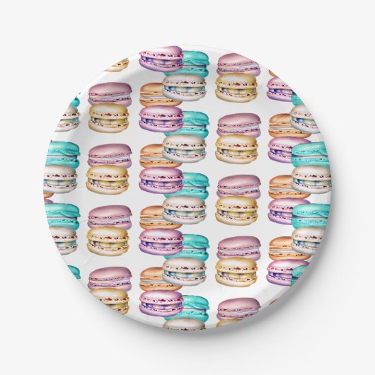 Pastel Macaron Cookie Geburtstagsparty Pappteller (Vorderseite)