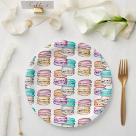 Pastel Macaron Cookie Geburtstagsparty Pappteller