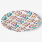 Pastel Macaron Cookie Geburtstagsparty Pappteller (Schrägansicht)