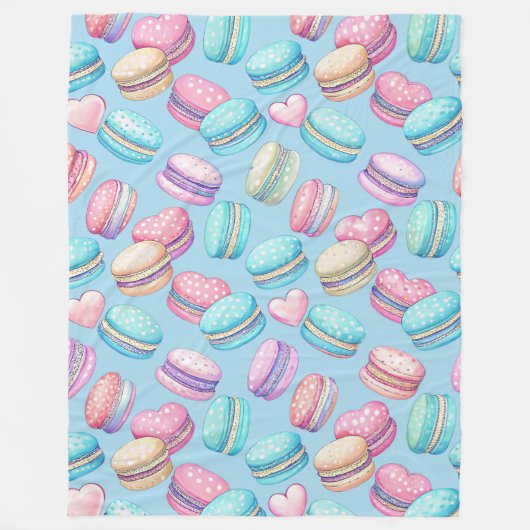Pastel Macaron Large Fleece Blanket (Vorderseite)