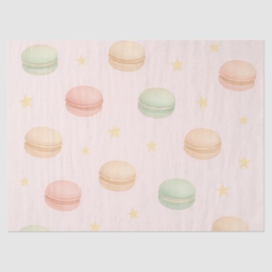 Pastel Macaron & Stars Watercolor Tissue Seidenpapier (Vorderseite)