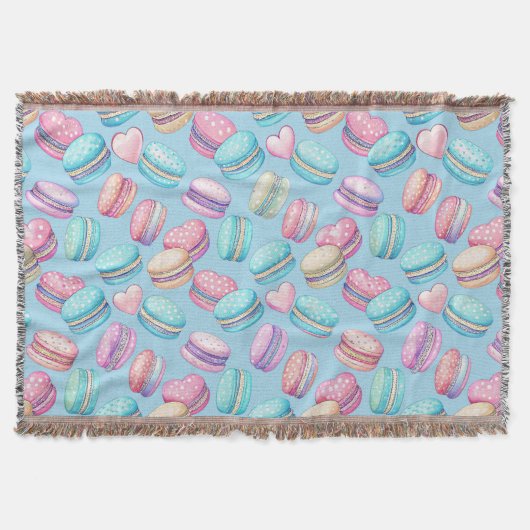 Pastel Macaron Throw Blanket Decke (Vorderseite)