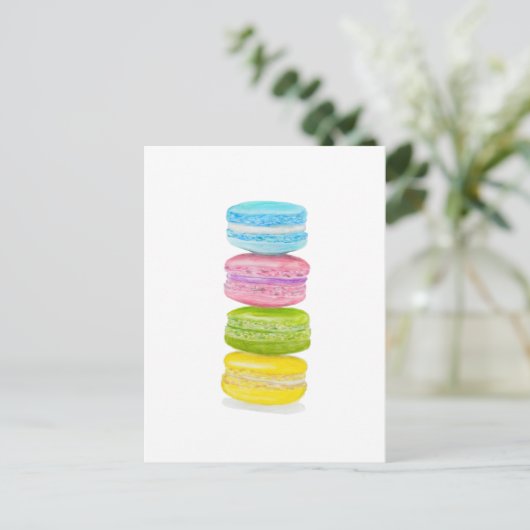 Pastel Macaroons Farbstift Postkarte (Stehend Vorderseite)