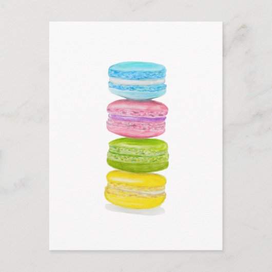 Pastel Macaroons Farbstift Postkarte (Vorderseite)