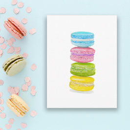 Pastel Macaroons Farbstift Postkarte