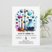 Pastel Mad Scientist Chemie Geburtstag Einladung (Stehend Vorderseite)