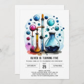 Pastel Mad Scientist Chemie Geburtstag Einladung (Vorne/Hinten)