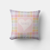 Pastel Madras Custom Throw Pillow for Nursery Kissen (Vorderseite)
