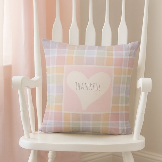 Pastel Madras Custom Throw Pillow for Nursery Kissen