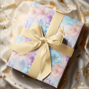PASTEL MÄDTIG ROMANTISCHE FLORALLANNIVERSÄSSIGKEIT GESCHENKPAPIER