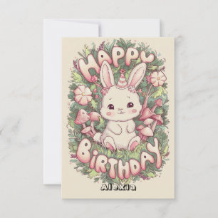 Pastel Magic Bunny Digital Geburtstag Karte
