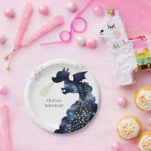 Pastel Magic Dragon Birthday Pappteller