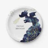 Pastel Magic Dragon Birthday Pappteller (Vorderseite)