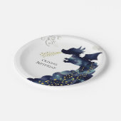 Pastel Magic Dragon Birthday Pappteller (Schrägansicht)