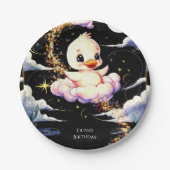 Pastel Magic Duck Birthday Pappteller (Vorderseite)