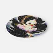 Pastel Magic Duck Birthday Pappteller (Schrägansicht)