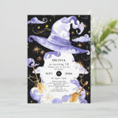 Pastel Magic Fun Wizard Geburtstag Einladung (Stehend Vorderseite)