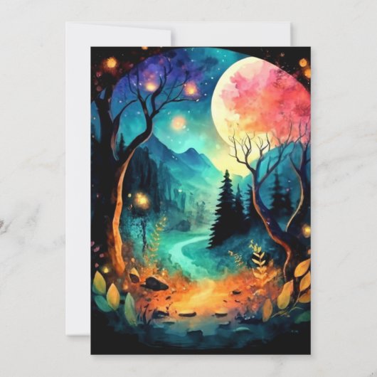 Pastel Magic Timber Geburtstag Einladung (Rückseite)