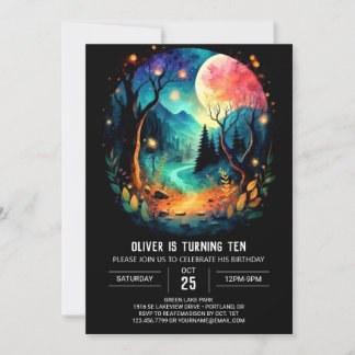 Pastel Magic Timber Geburtstag Einladung