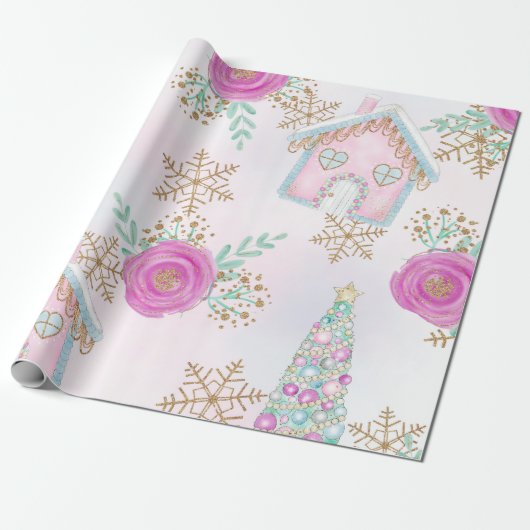 Pastel Magic Weihnachtswrapping Paper Geschenkpapier (Ungerollt)