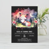 Pastel Magical Fox Geburtstag digital Einladung (Stehend Vorderseite)