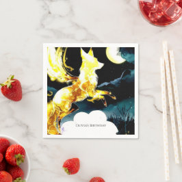 Pastel Magical Fox Geburtstag Serviette