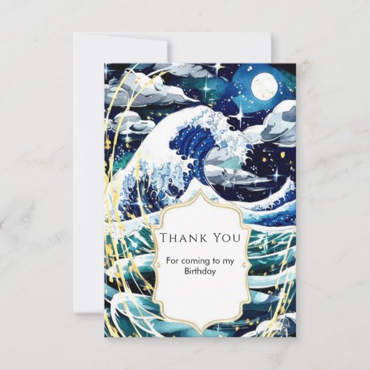 Pastel Magical Fun Ocean Waves Geburtstag Dankeskarte (Vorderseite)