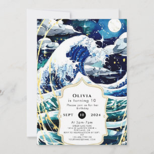 Pastel Magical Fun Ocean Waves Geburtstag Einladung