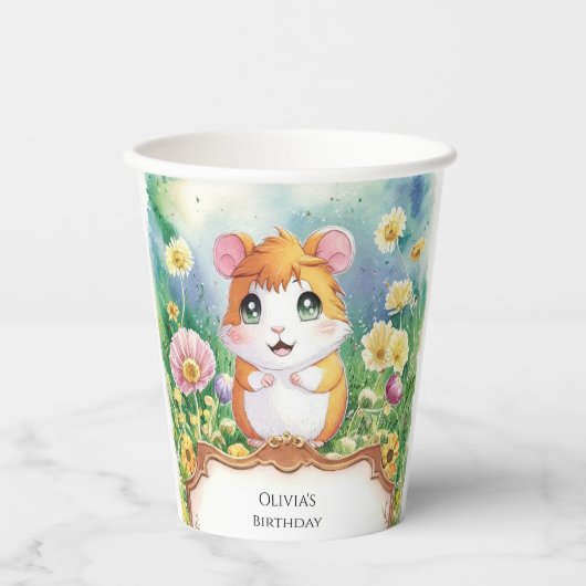 Pastel Magical Hamster Geburtstag Pappbecher (Vorderseite)