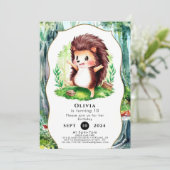 Pastel Magical Igel Geburtstag Einladung (Stehend Vorderseite)