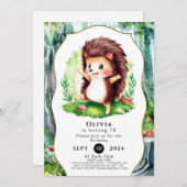 Pastel Magical Igel Geburtstag Einladung (Vorne/Hinten)