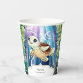 Pastel Magical Kids' Turtle Geburtstag Pappbecher (Vorderseite)
