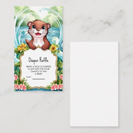 Pastel Magical Otter Baby Dusche Begleitkarte (Vorne/Hinten)
