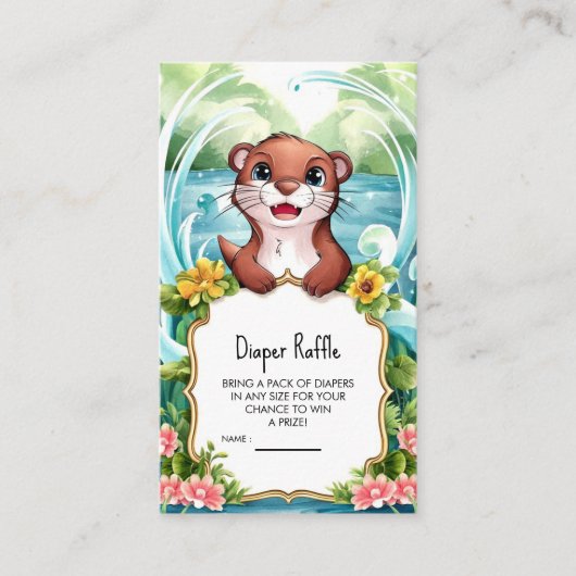 Pastel Magical Otter Baby Dusche Begleitkarte (Vorderseite)