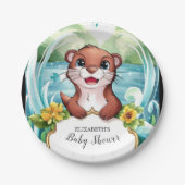 Pastel Magical Otter Baby Dusche Pappteller (Vorderseite)