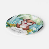 Pastel Magical Otter Baby Dusche Pappteller (Schrägansicht)