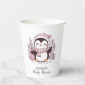Pastel Magical Penguin Baby Dusche Pappbecher (Vorderseite)
